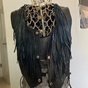 Vintage leather motorcycles vest